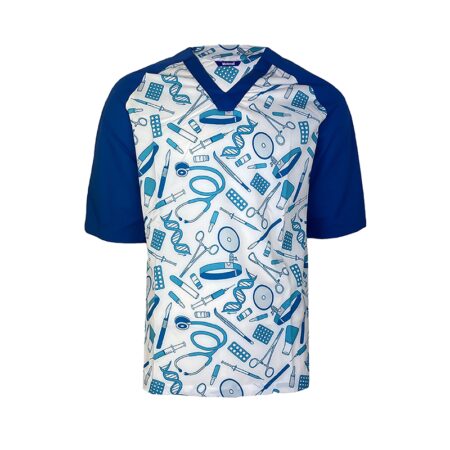 Tunique médicale avec tissu imprimé