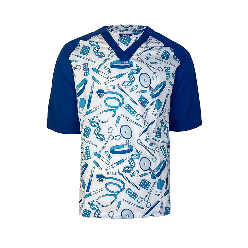 Tunique médicale avec tissu imprimé