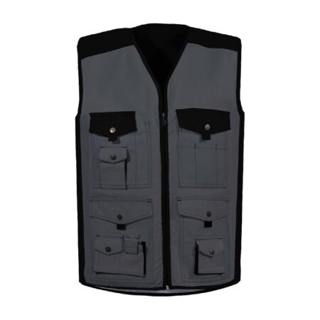 Gilet de travail contrasté et multipoches homme