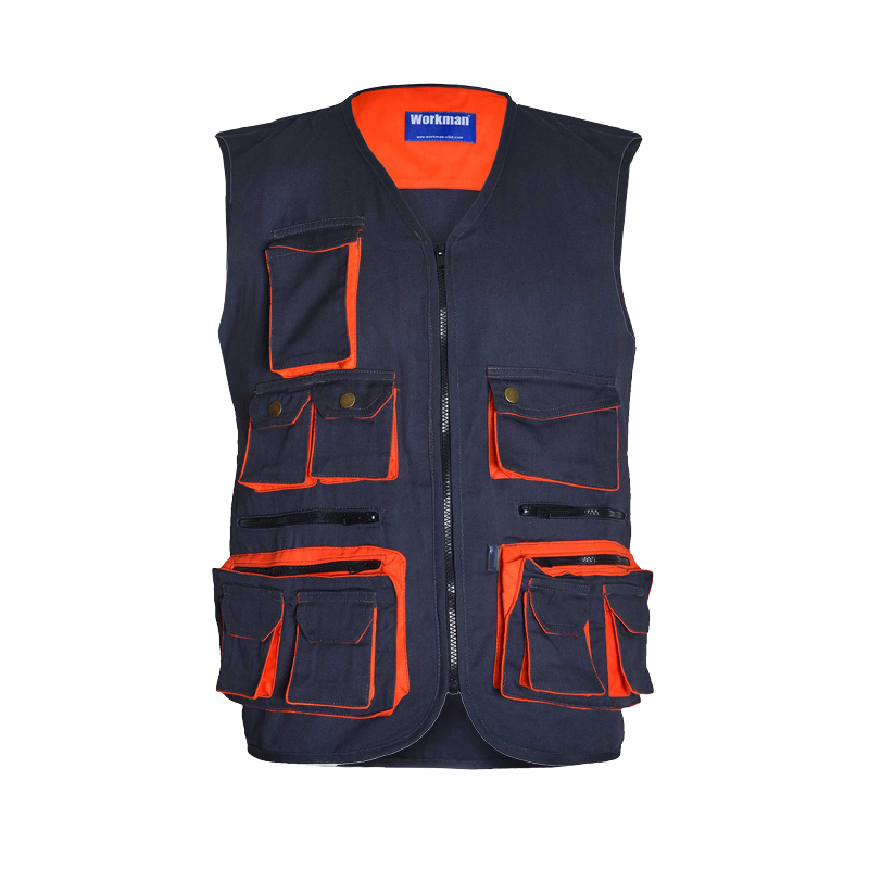 Gilet de travail bicolore multipoches homme