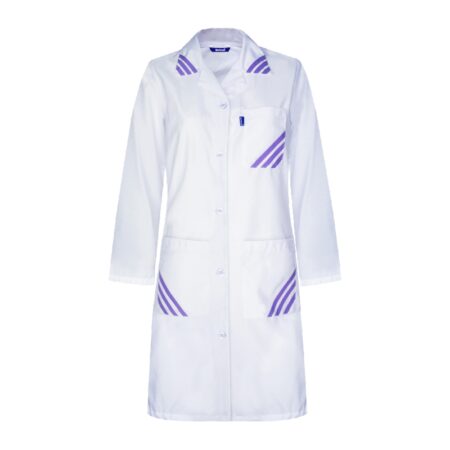 Tablier de travail femme 2 poches latérales avec garnitures contrastées