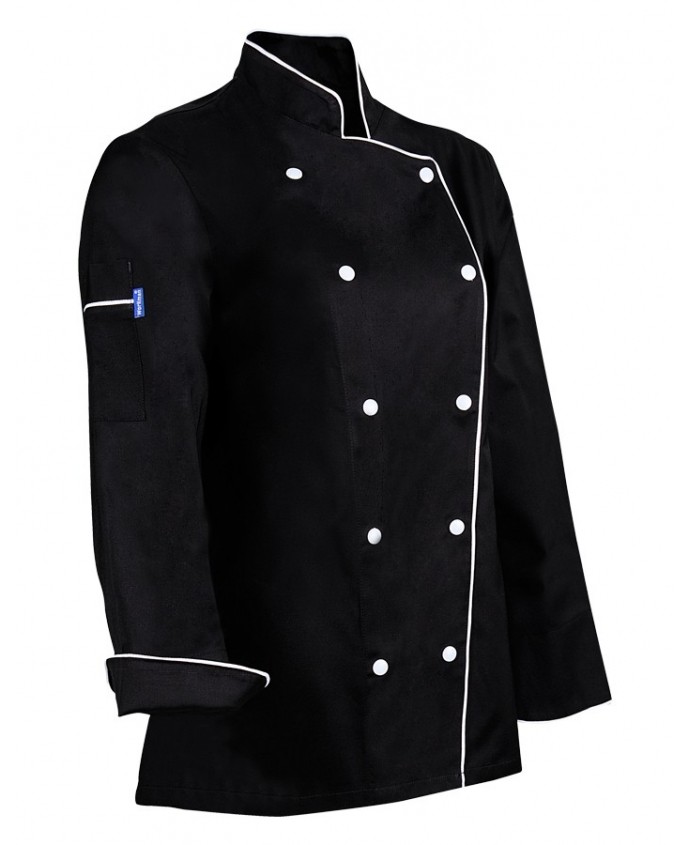 Veste de cuisine plastron double contrasté (Femme)